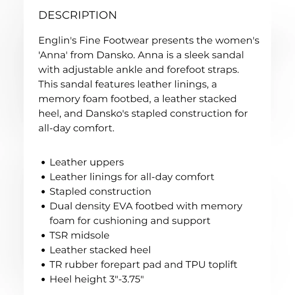 Dansko Anna Black Leather Western Heeled Comfort Sandals Size 39 (8.5 - 9) - Picture 13 of 14